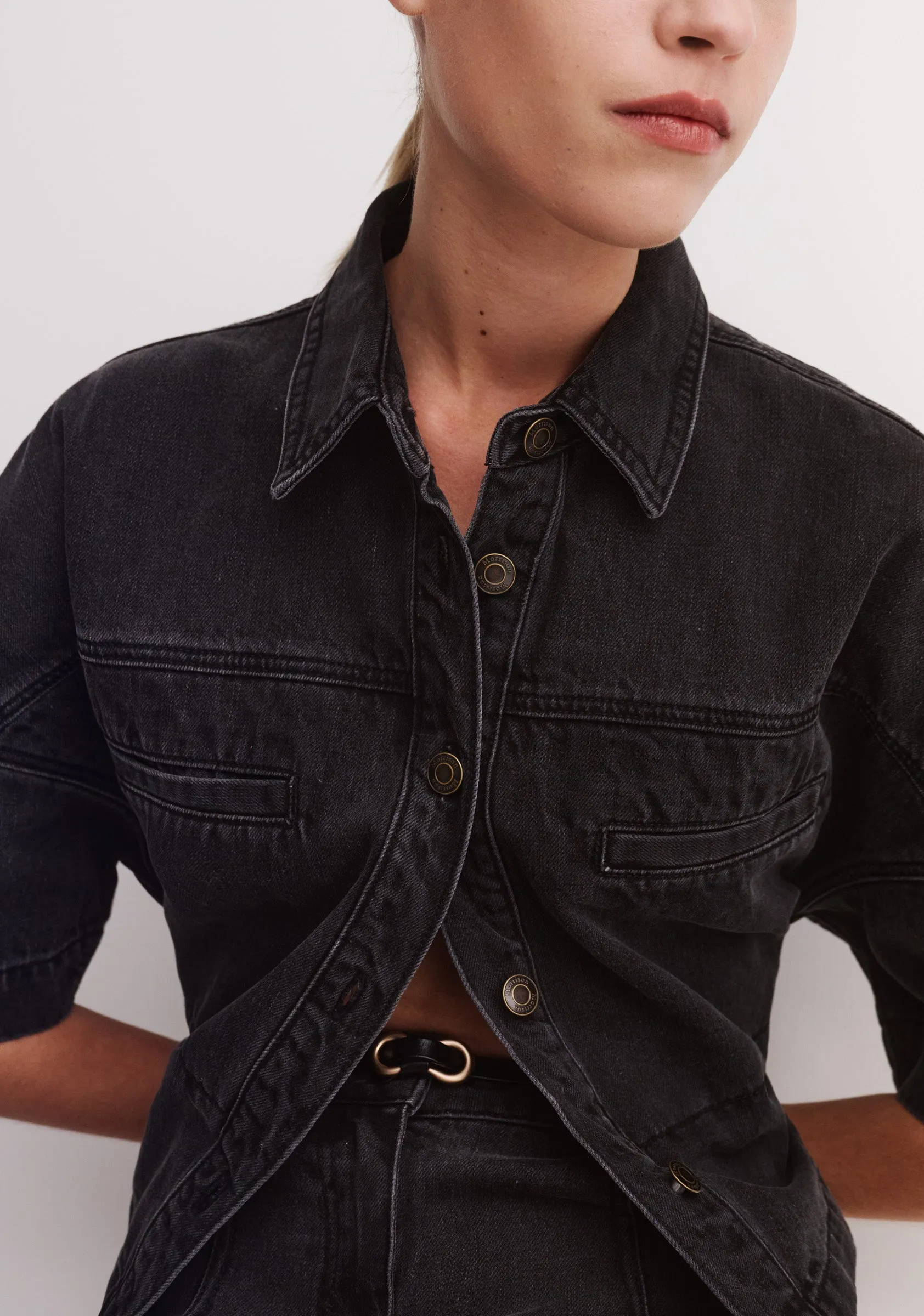 Noir Denim Shirt_Black