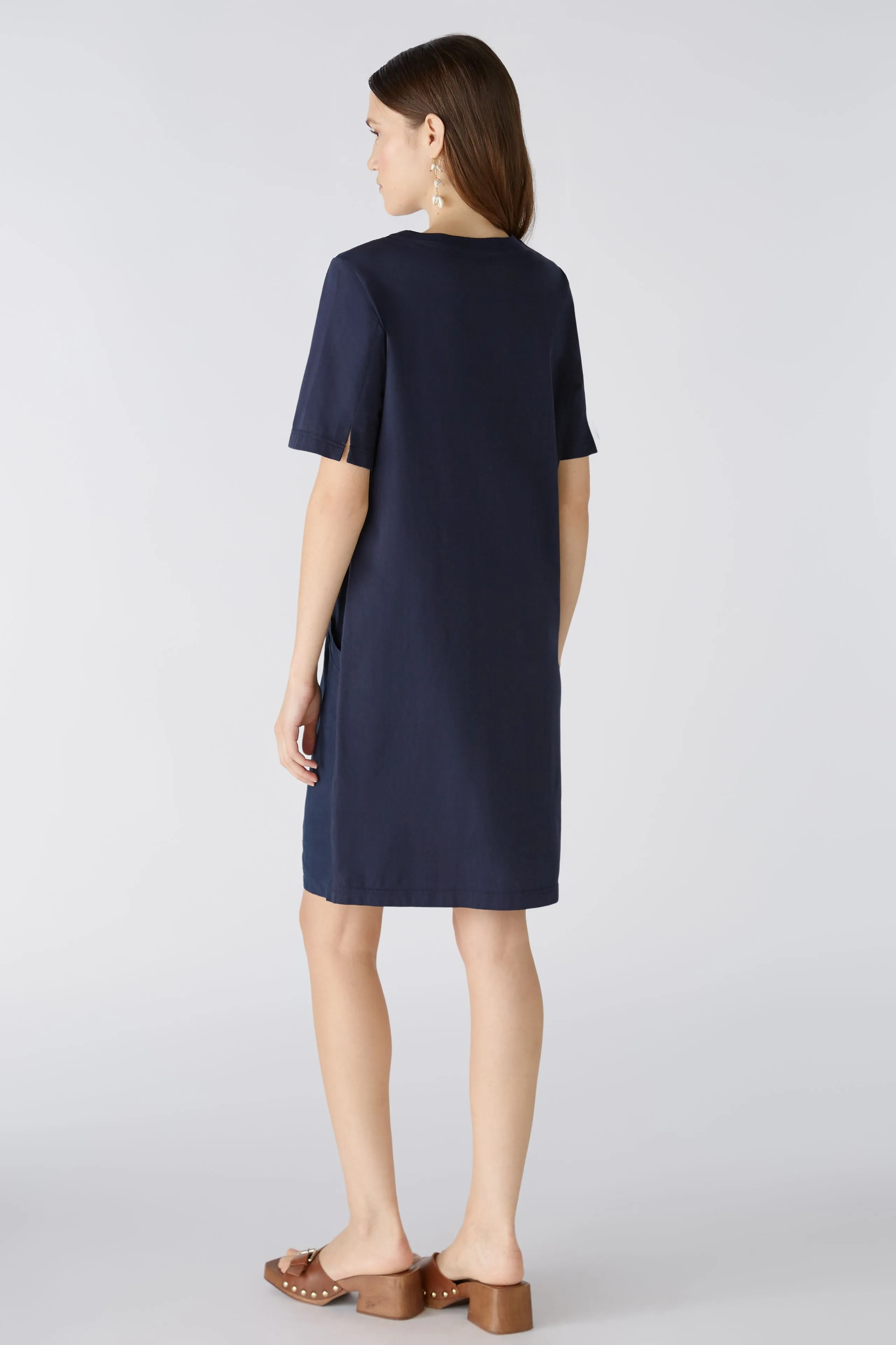 Oui Jersey Back Linen Dress