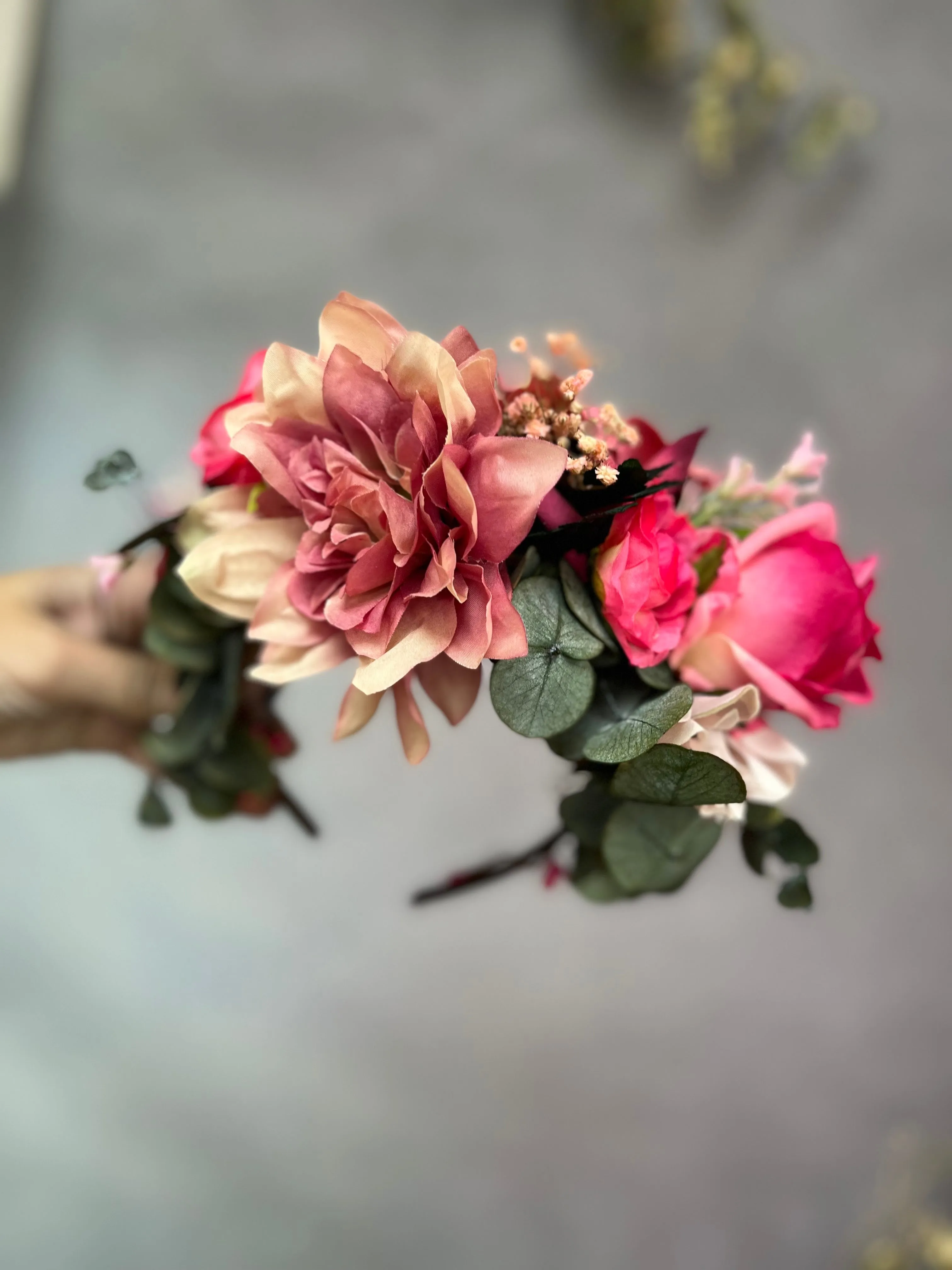 Pink Frida Kahlo flower headband