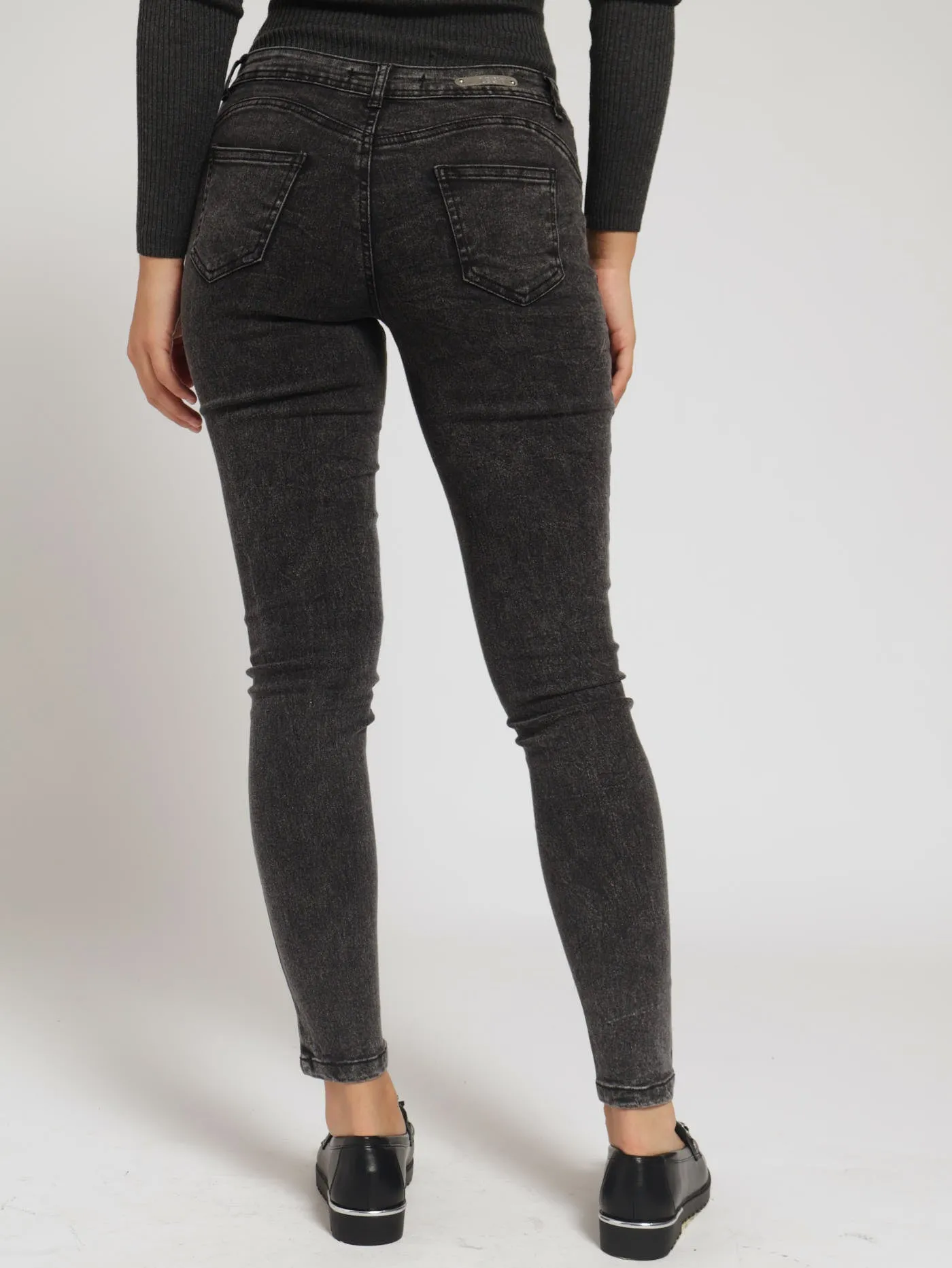Portia Push Up Denim Jean - Black Acid