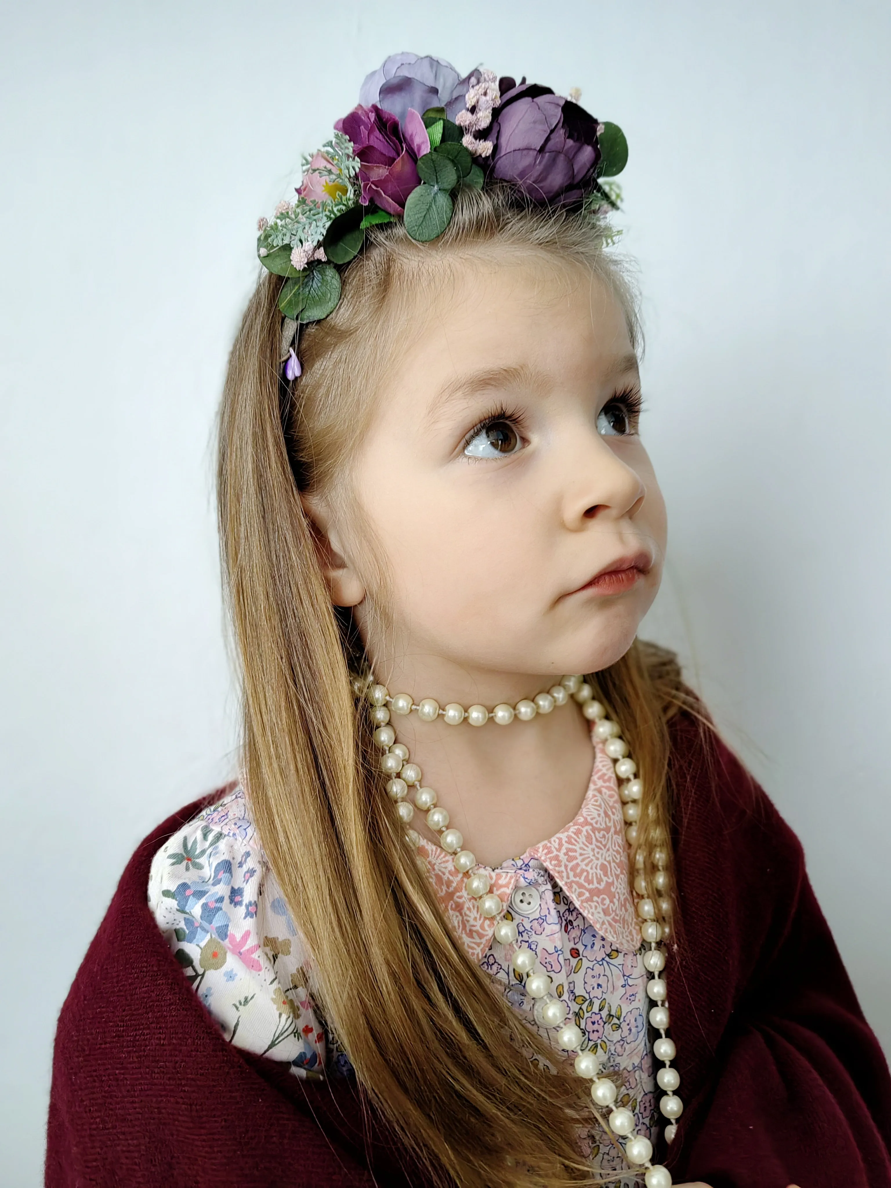 Purple kids flower headband