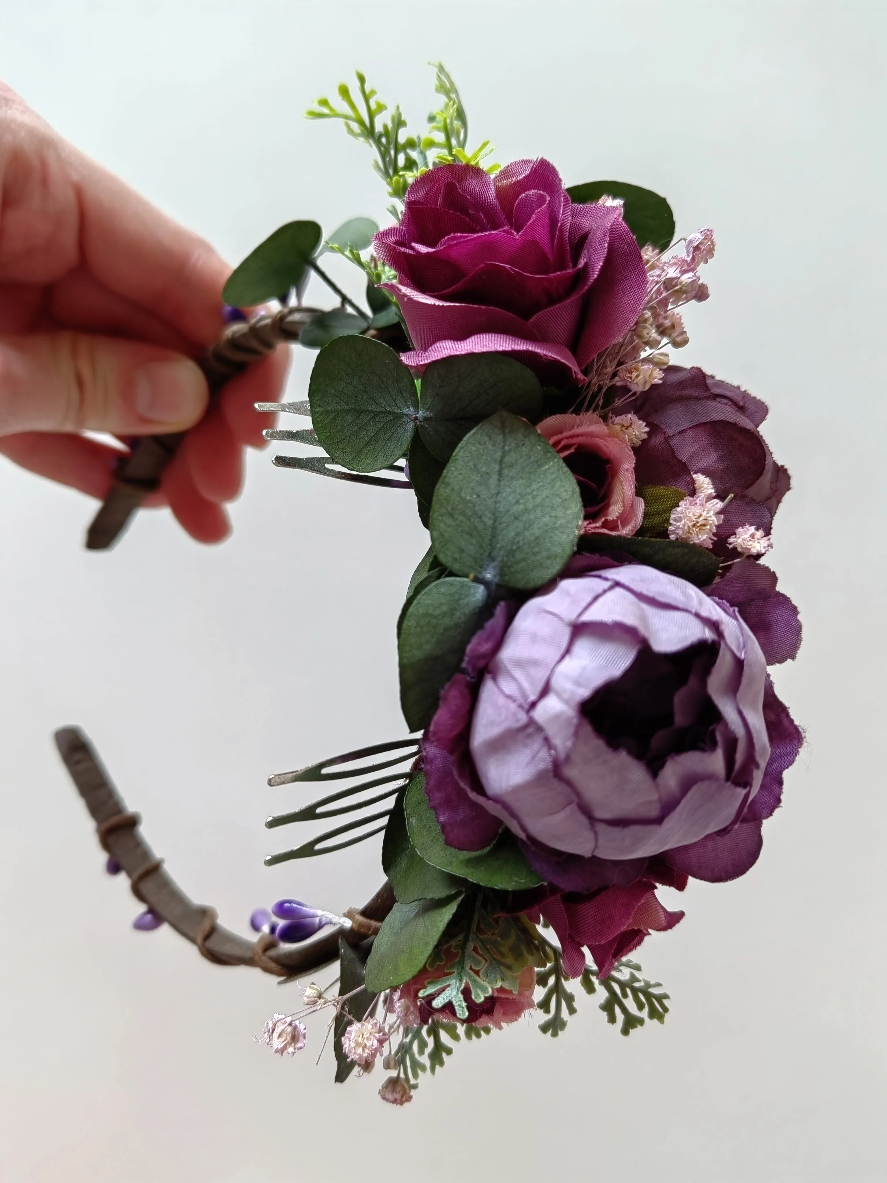 Purple kids flower headband
