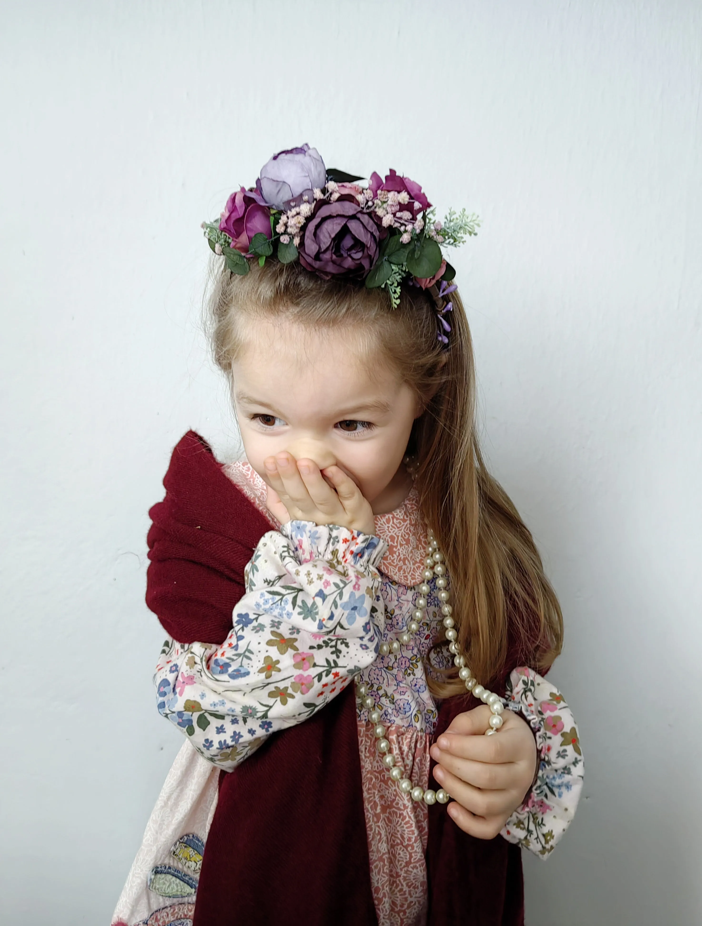 Purple kids flower headband