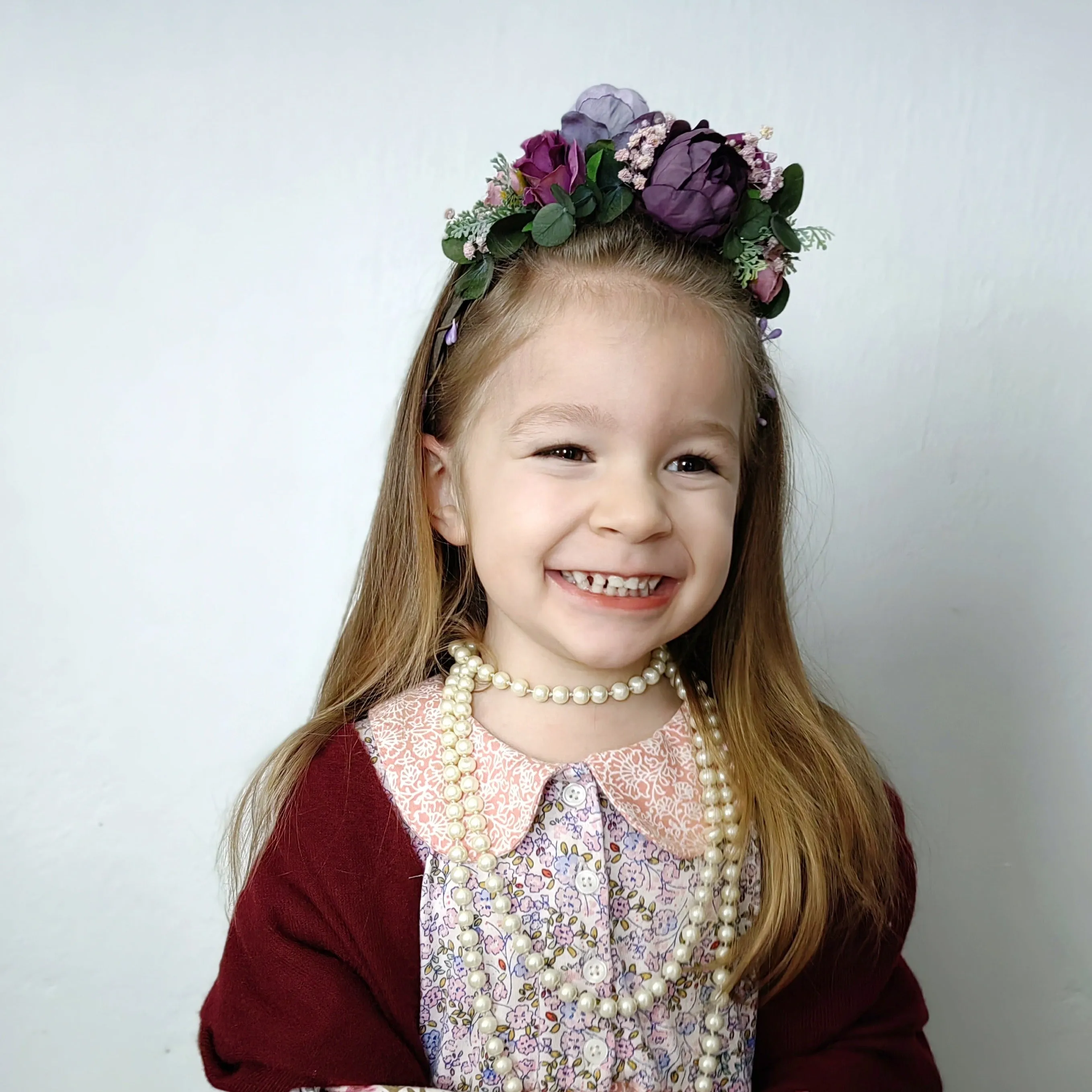 Purple kids flower headband