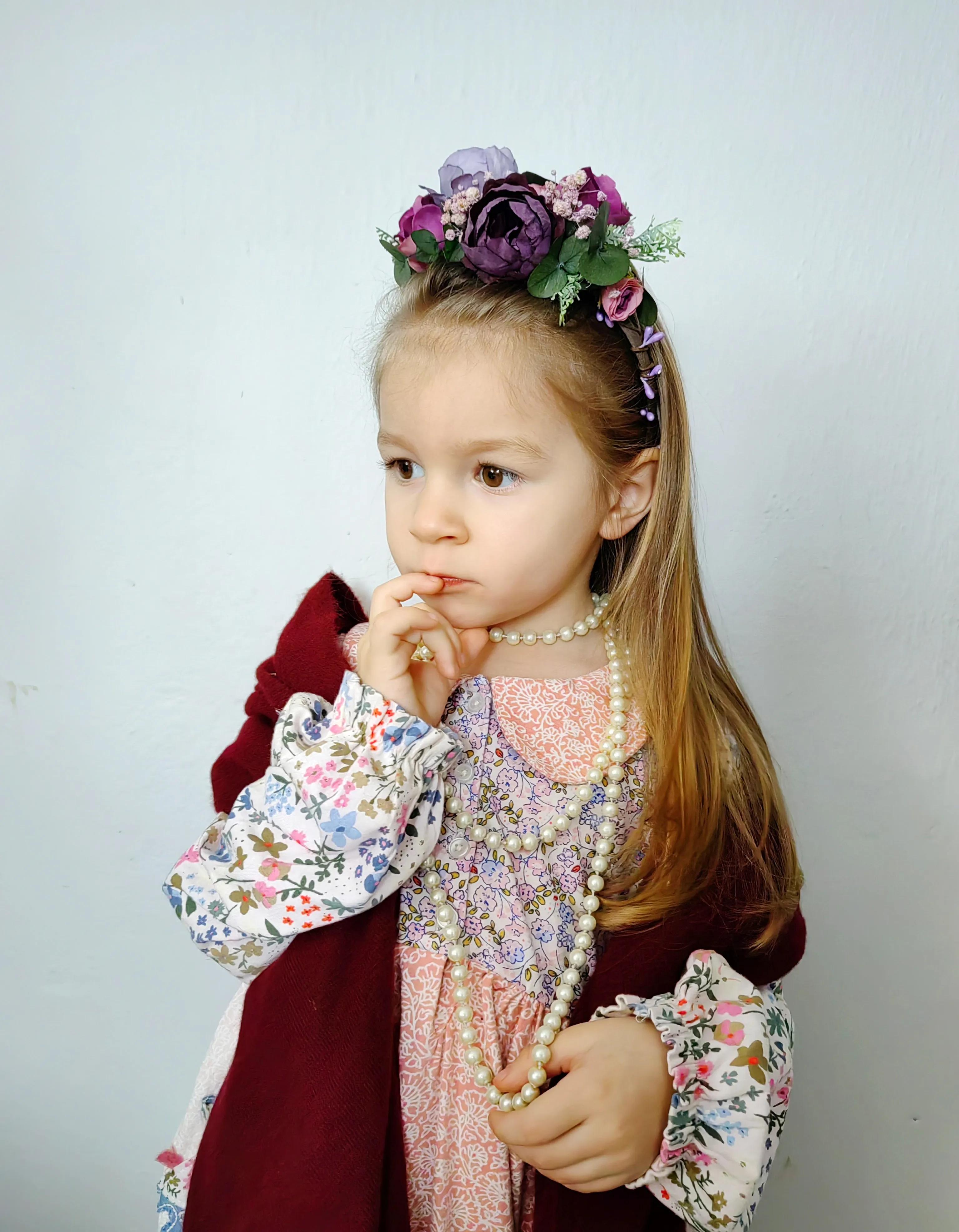 Purple kids flower headband