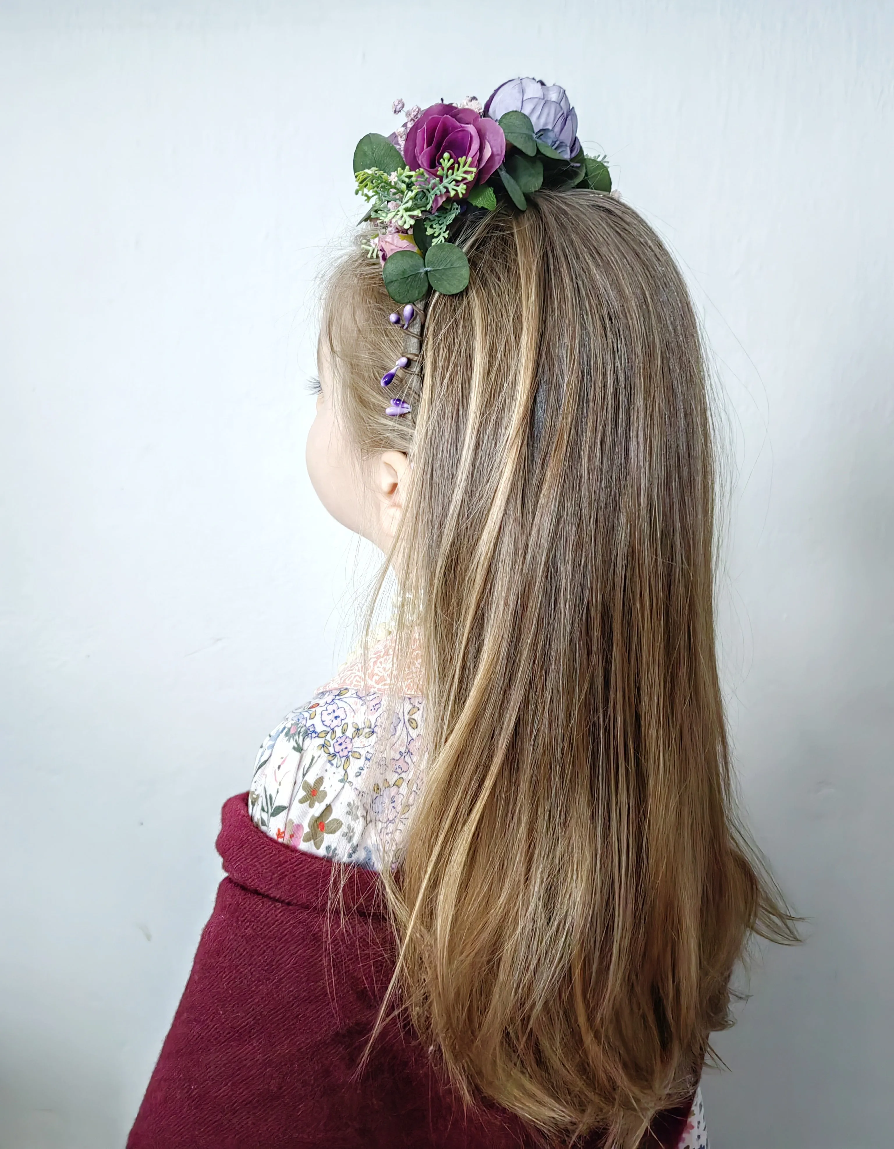 Purple kids flower headband