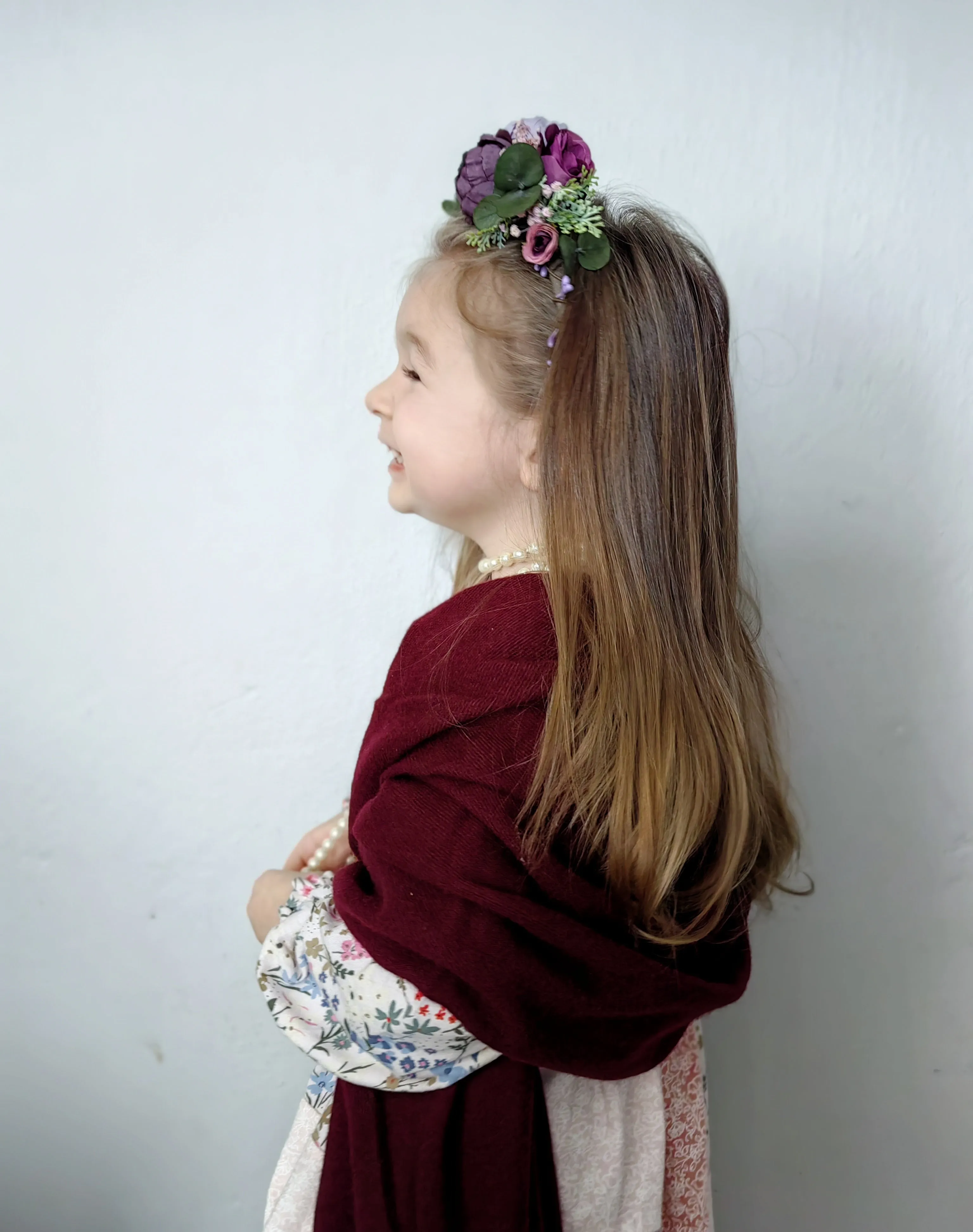 Purple kids flower headband