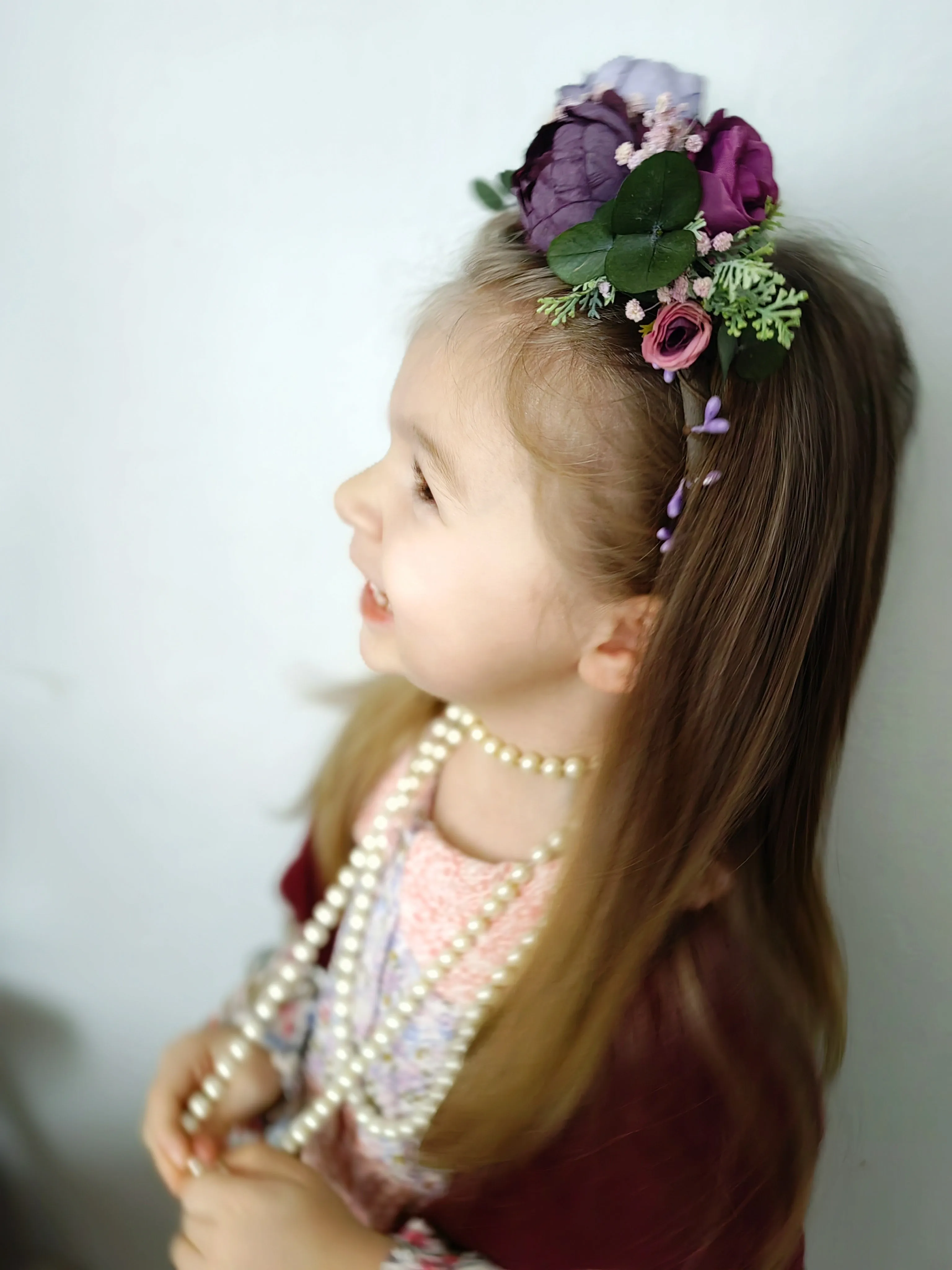 Purple kids flower headband
