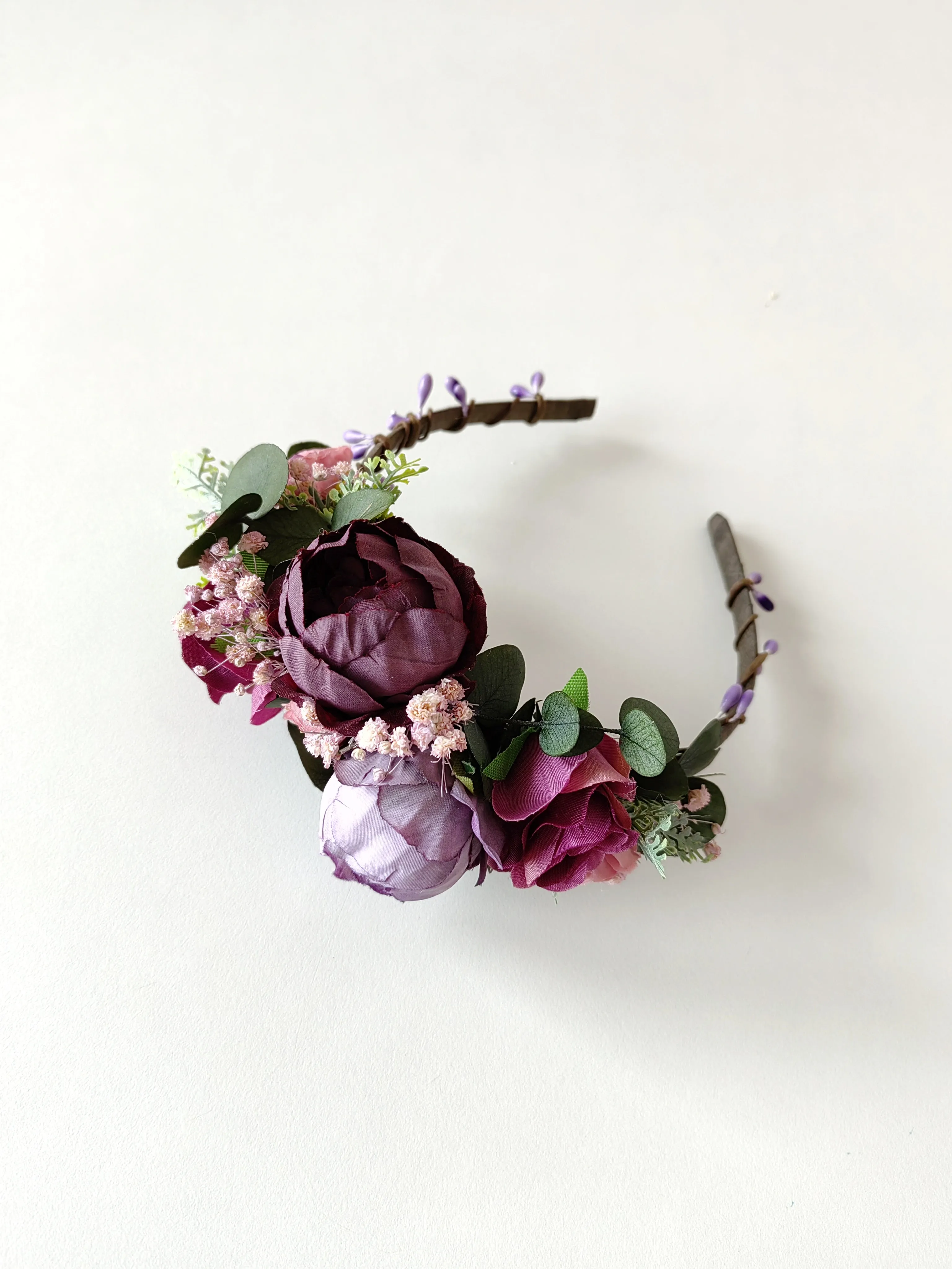 Purple kids flower headband