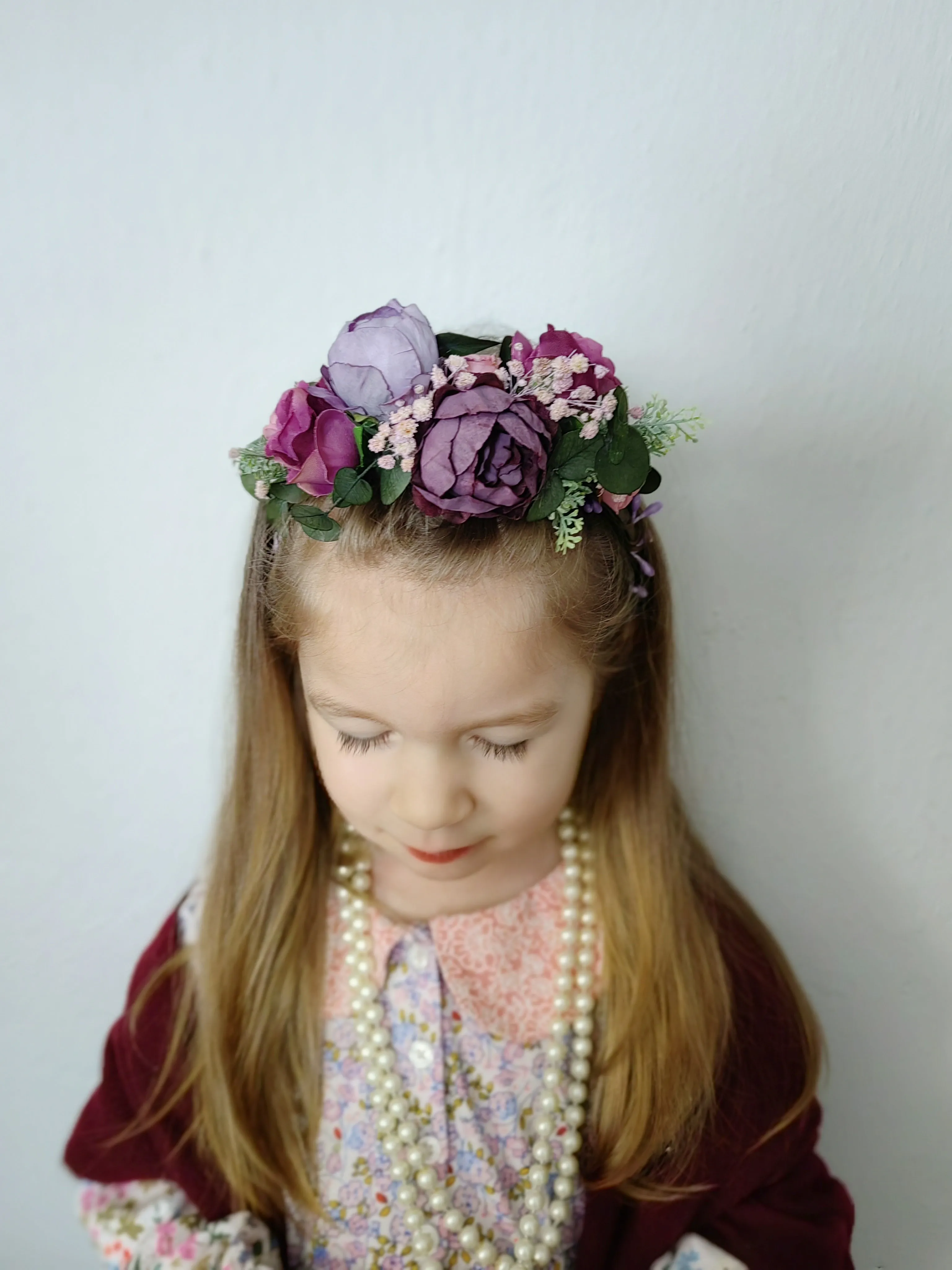 Purple kids flower headband