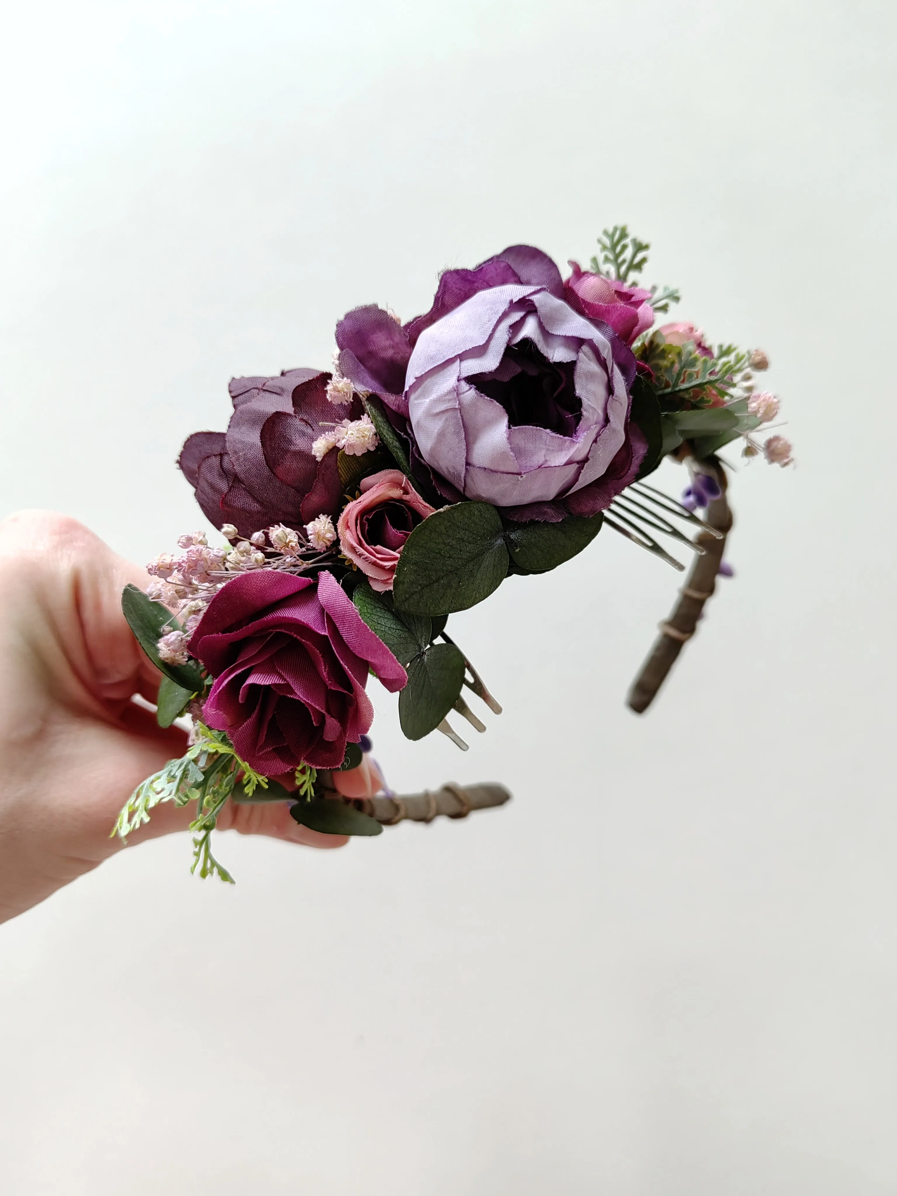 Purple kids flower headband