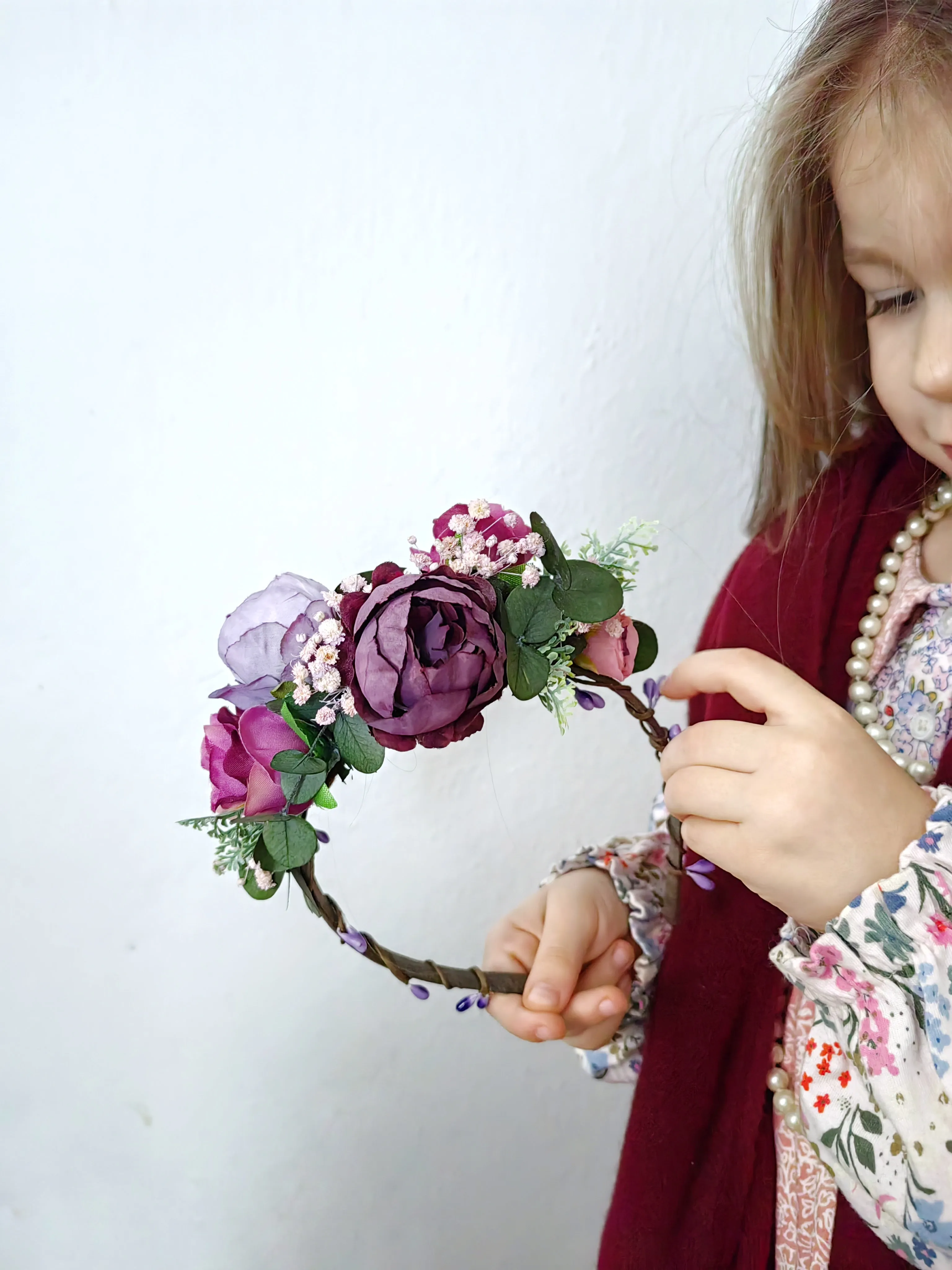 Purple kids flower headband