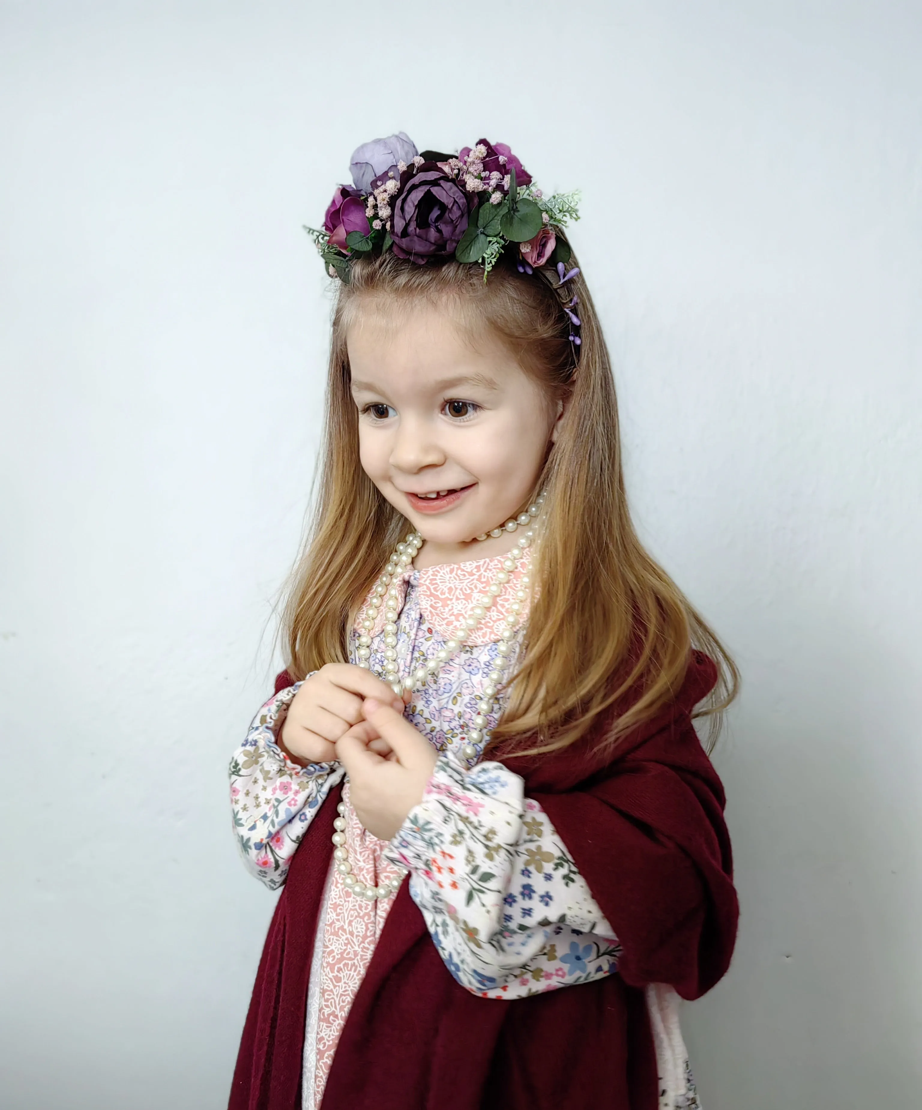 Purple kids flower headband