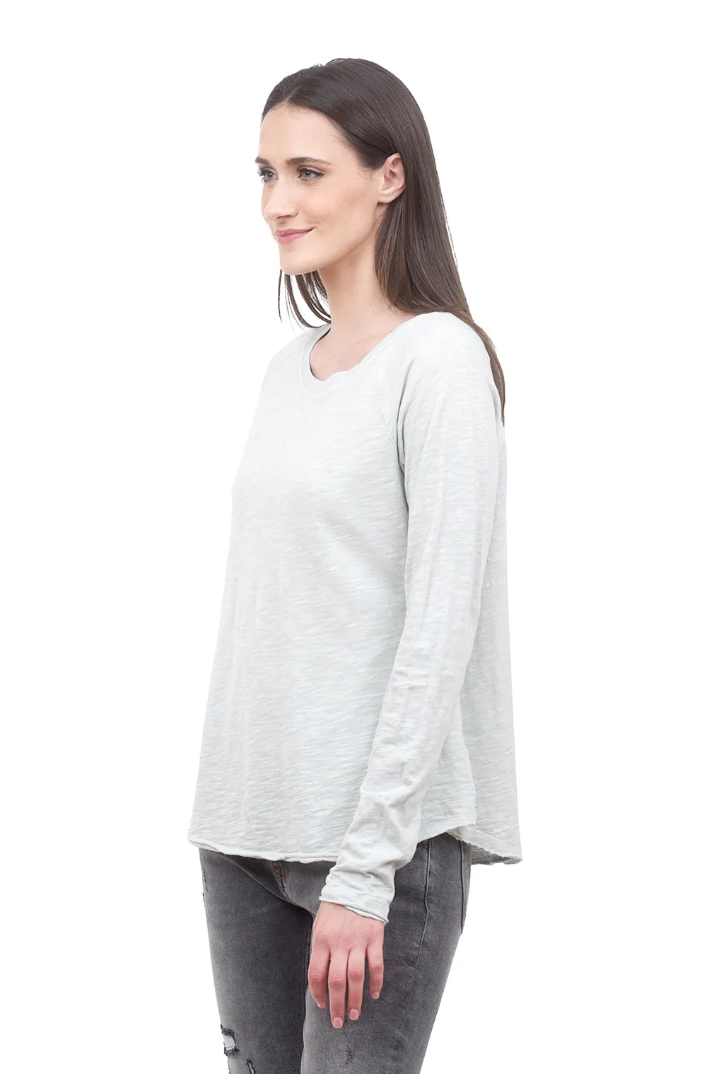 Raglan Crew-Neck Tee, Light Moss