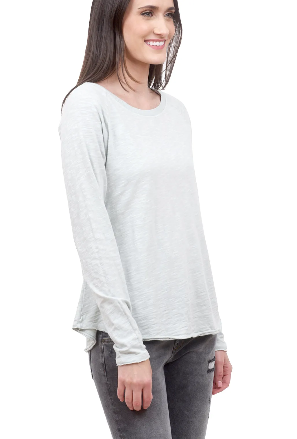 Raglan Crew-Neck Tee, Light Moss