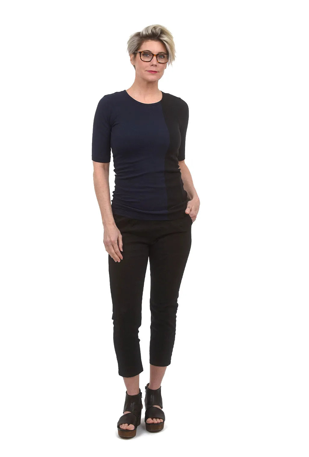 Recon 1/4 Sleeve Tee, Midnight/Black