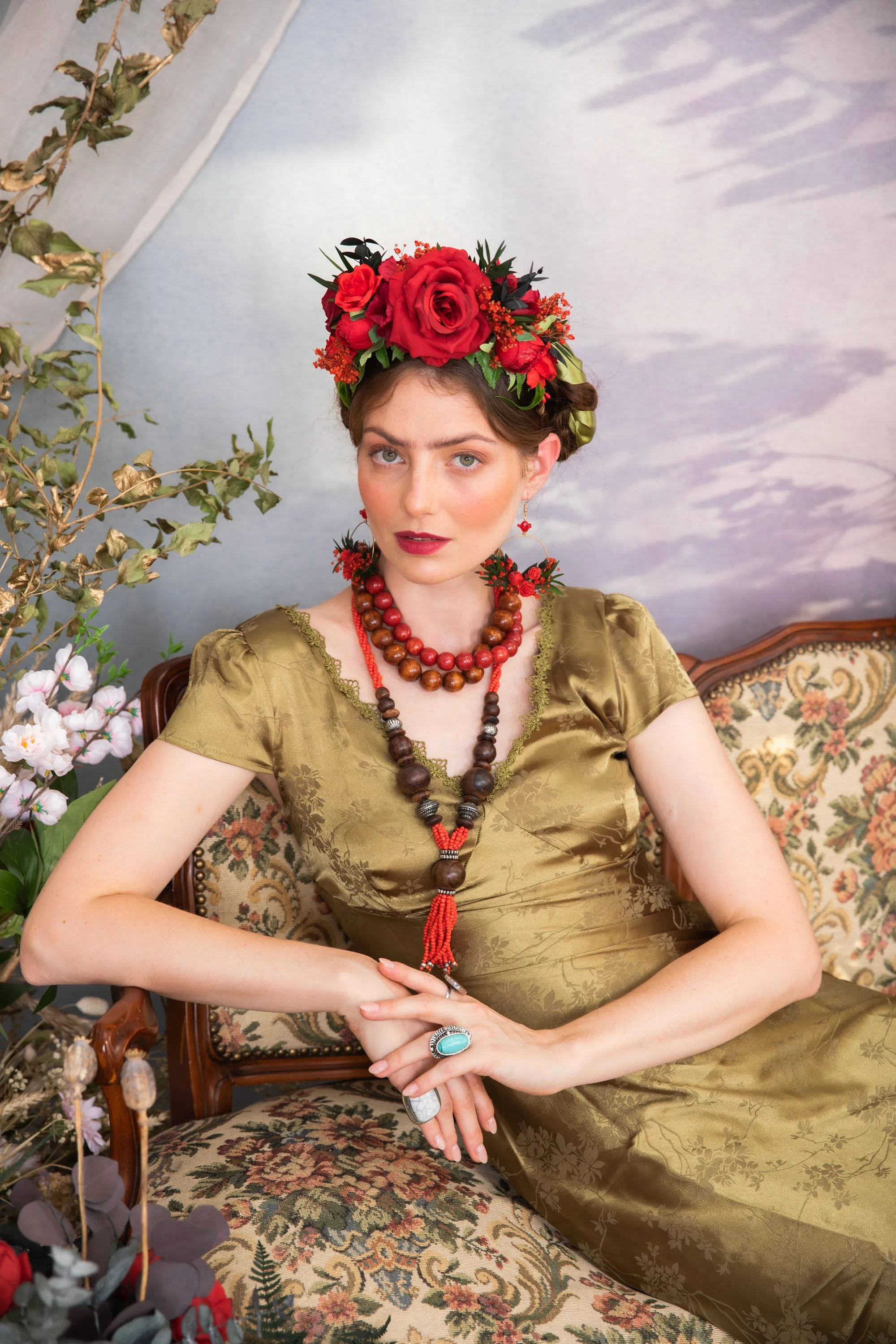 Red Frida Kahlo headband