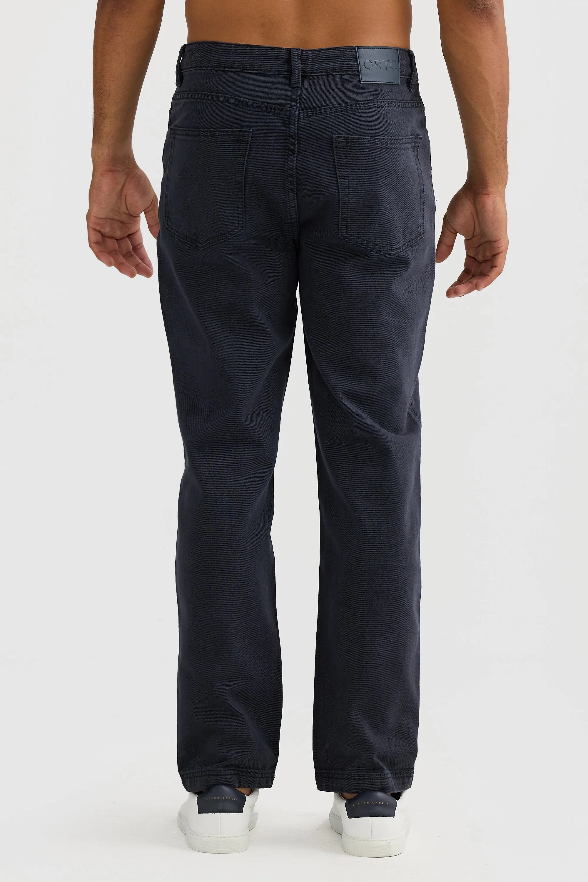Straight Twill Pants Navy