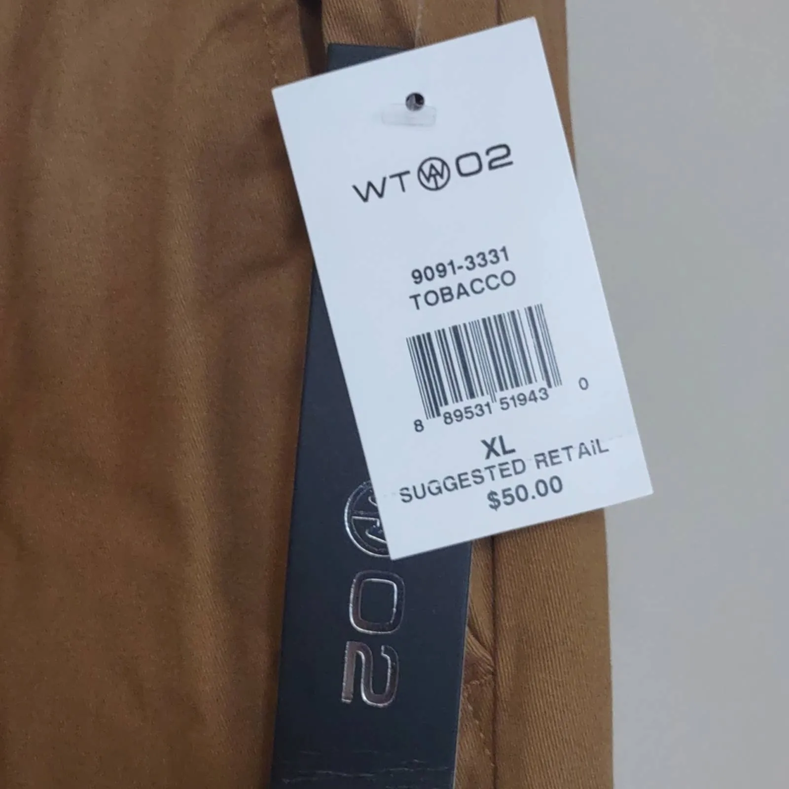 WT Mens Stretch and Twill Fabric Jogger Pant XL Tobacco