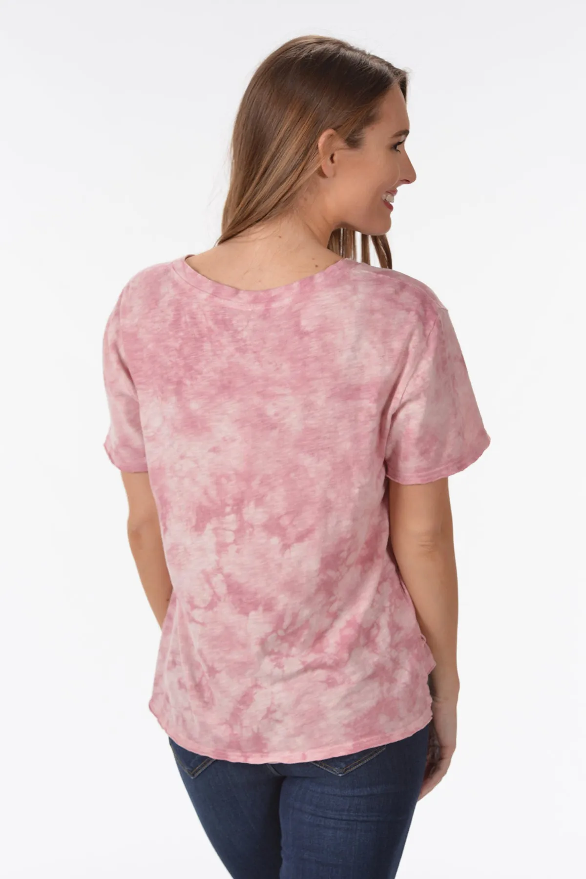 Z SUPPLY THE CLOUD TIE DYE TEE -PINK